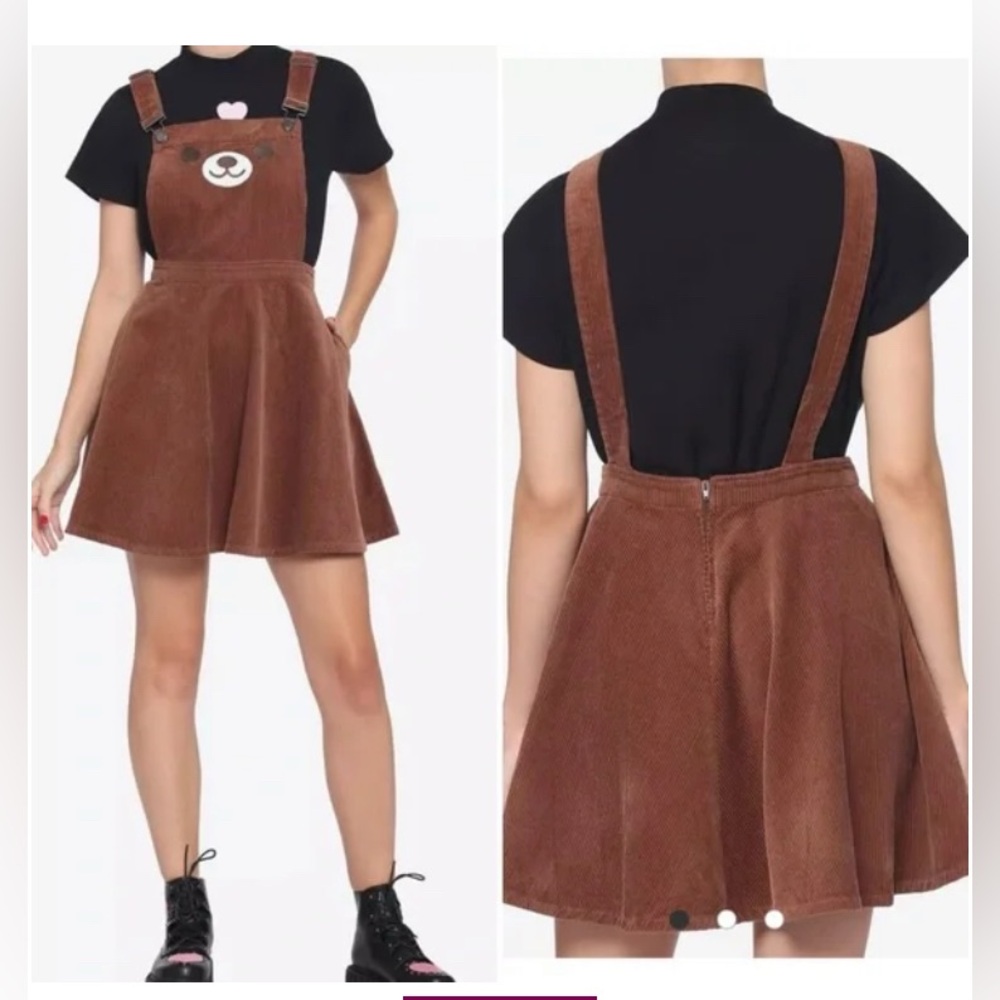 Hot Topic Teddy Bear Corduroy Skirtall| Sz LG
